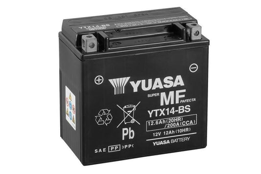 BATTERIA YUASA YTX14-BS CON ELETTROLITO
