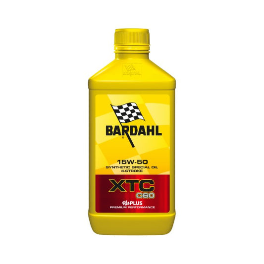 Bardahl 324139 - Olio Motore per Moto, XTC C60 15W50, 4 Litri + Filtro Olio, Lubrificante Speciale ad Elevate Prestazioni, Olio Motore per una Massima Efficienza della Lubrificazione nel Motor Sport