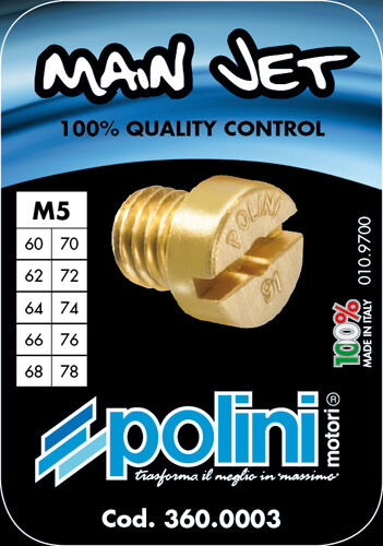 POLINI 360.0003 SET 10 GETTI DELLORTO 5 mm. DAL 60 AL 78 (increm.2)