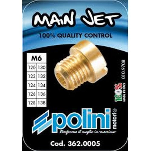 POLINI 362.0005 SET 10 GETTI DELLORTO 6 mm. DAL 120 AL 138 (increm.2)